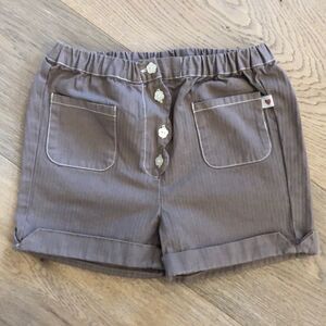 Olive Juice Brown Shorts with Scalloping and Flower Details, Girls 5